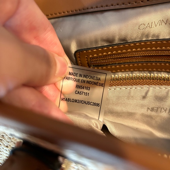 Calvin Klein Handbag, Natural with Brown Trim, H1ABLQM2 - Picture 7 of 9